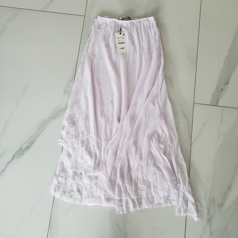 NWT Zara Long Flowy BoHo A-Line Skirt - Size XS
